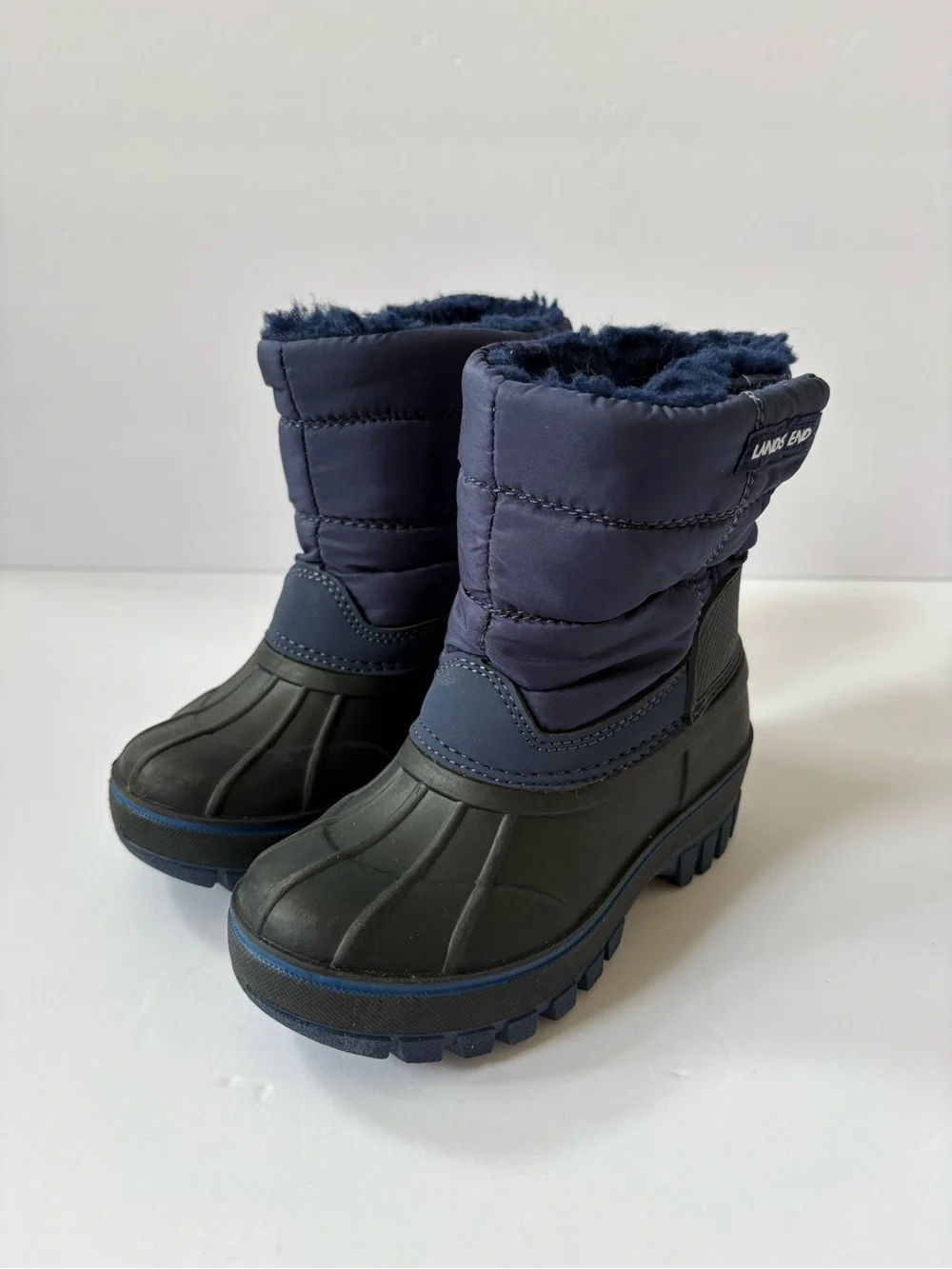 Lands‎ End Waterproof Toddler Snow Boots Insulated Warm Fleece Lined Winter 8